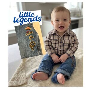 Little Legends Baby Boy Western Plaid Pearl Snap Shirt and Cowboy Jeans Set 3/6M